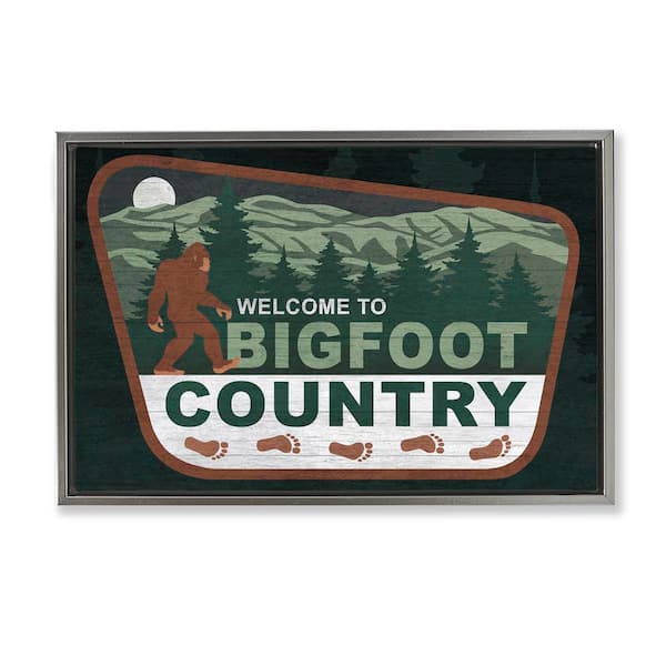 Stupell Industries Welcome Rustic Mythical Creature by Lauren Rader Gray Floater Frame Fantasy Graphic Art Print 17 in. x 25 in.