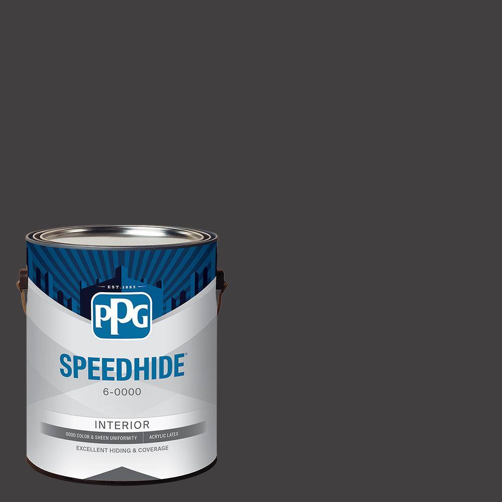 SPEEDHIDE 1 gal. PPG10017 Black Magic Eggshell Interior Paint PPG1001