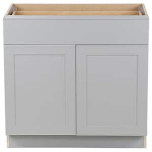 Cambridge Gray Shaker Assembled Base Cabinet with Soft Close Full Extension Drawer (36 in. W x 24.5 in. D x 34.5 in. H)