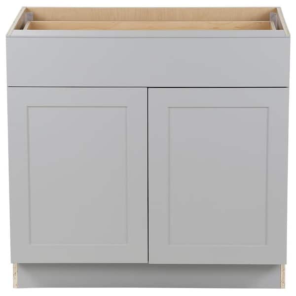 Hampton Bay Cambridge Gray Shaker Assembled Base Cabinet with Soft Close Full Extension Drawer (36 in. W x 24.5 in. D x 34.5 in. H)