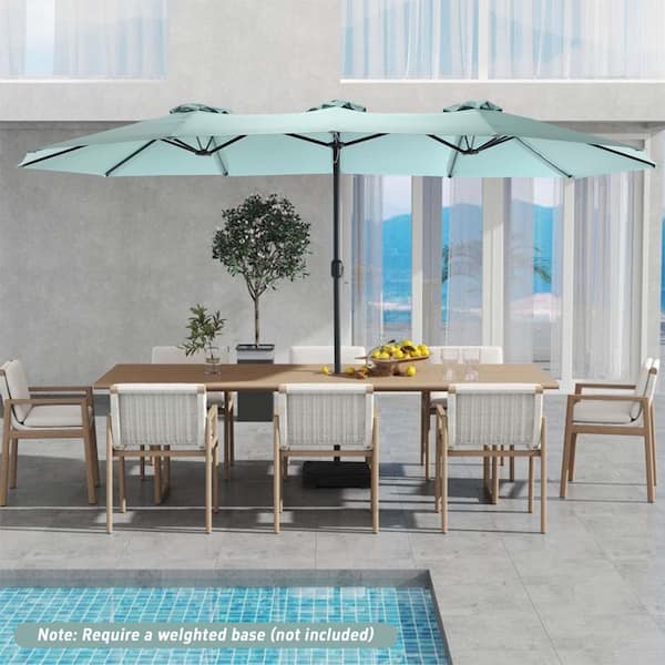 SUNRINX 14.8 ft. Market Double Sided Patio Umbrella in Light