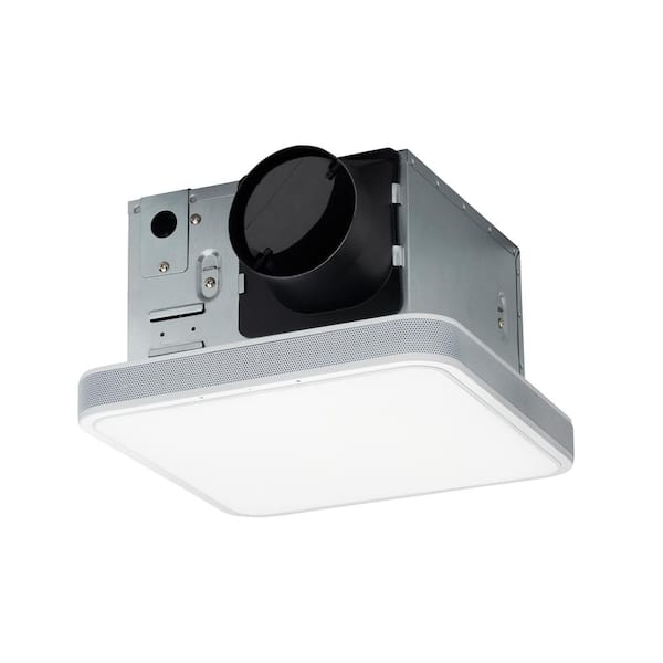 Homewerks Worldwide 110 CFM LED Ceiling Mounted Bathroom Exhaust Fan with Alexa Voice Assistant and Bluetooth Speakers