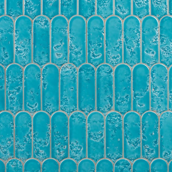 Aerial Turquoise Blue 2.83 in. x 7.68 in. Textured Glossy Ceramic Wall Tile (5.16 sq. ft./Case)