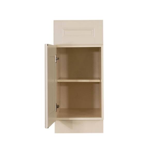 LIFEART CABINETRY Oxford Assembled 9 in. x 34.5 in. x 24 in. Base Cabinet with 1 Raised-Panel Door and 1 Drawer in Creamy White