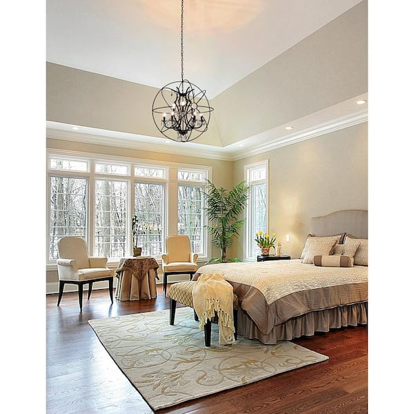 Campechia 9 Light Up Chandelier With Brown Finish