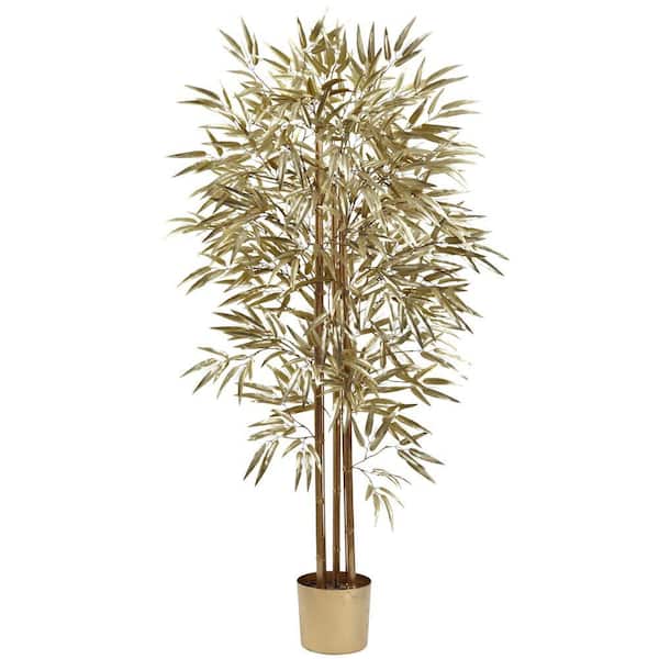 Nearly Natural 5 ft. Artificial Golden Bamboo Tree with 880 Leaves
