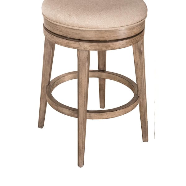 Benjara Liam 30 in. Ivory Backless Wood Barstool, Swivel Seat, High Density  Foam Cushion BM274278 - The Home Depot