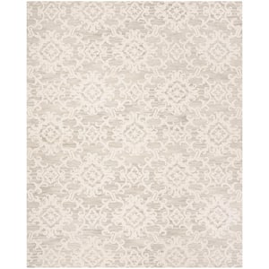 Blossom Gray/Ivory 9 ft. x 12 ft. Floral Antique Area Rug