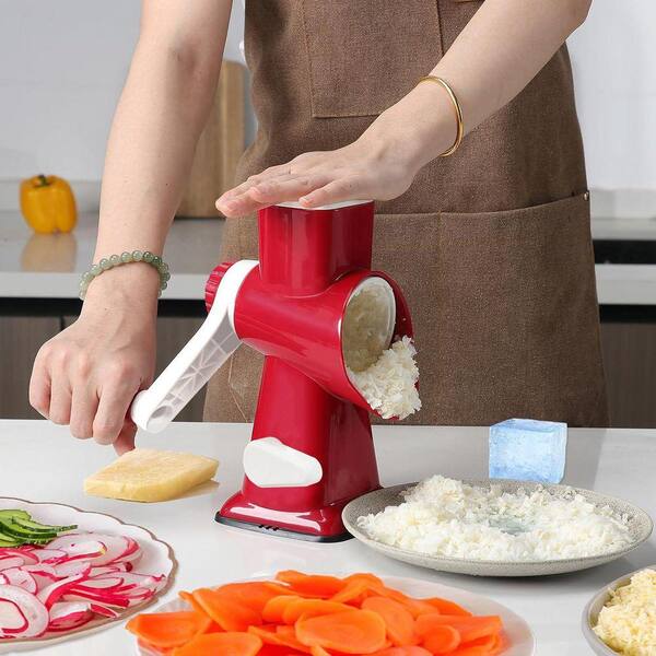 JFVKAF Stainless Steel Rotary Cheese Grater with Handle