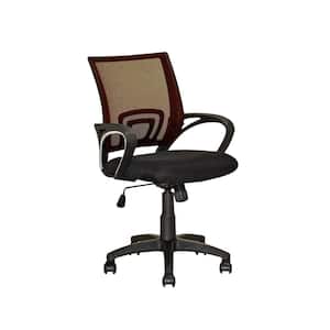Workspace Black and Dark Brown Mesh Back Office Chair