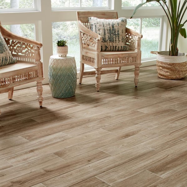 Daltile Trace Meadow 6 in. x 36 in. Golden Brown Glazed Porcelain Floor and Wall Tile (14.5 sq. ft./Case)