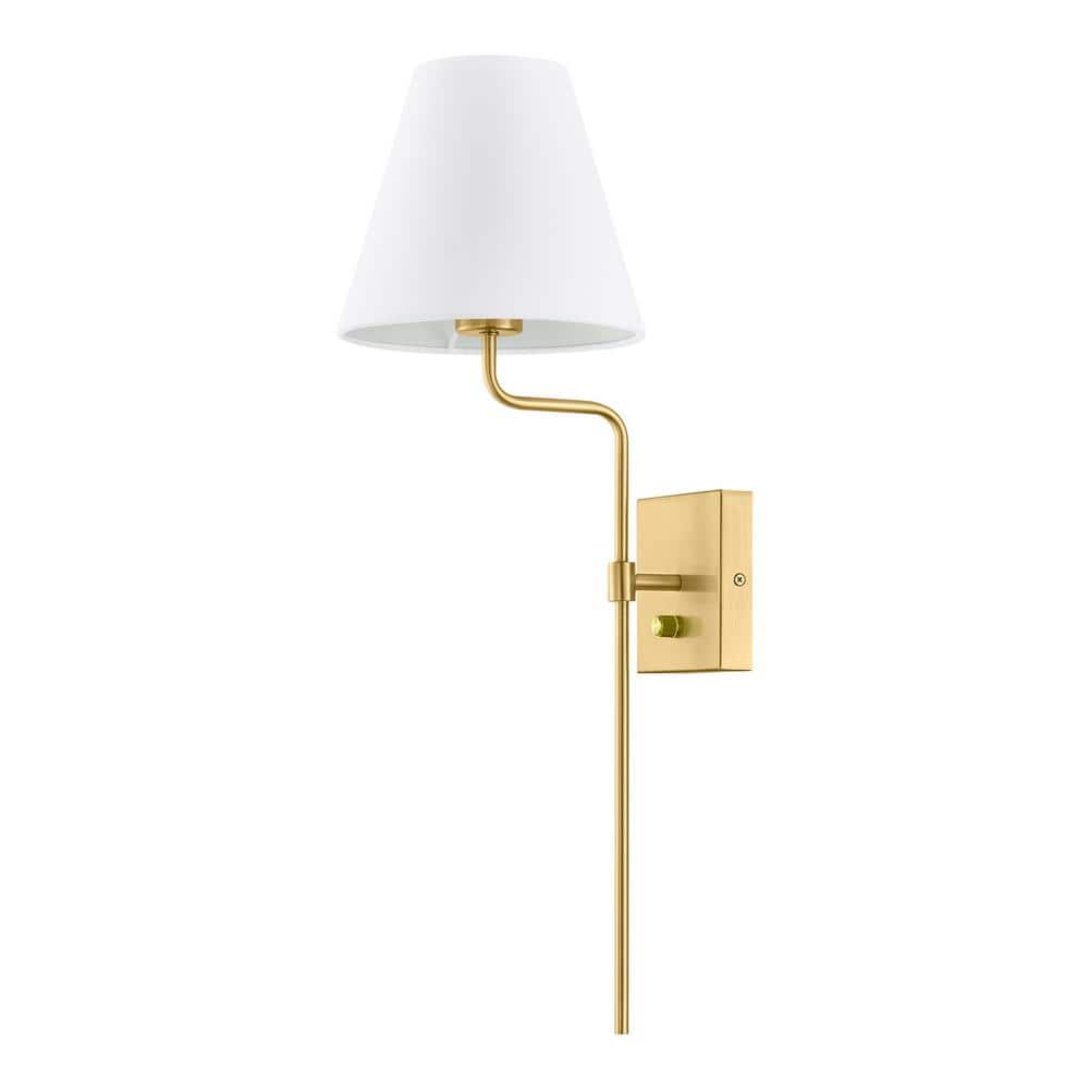 Home Decorators Collection Fanelle 8 in. 1Light Aged Brass Wall Sconce HD2689AGB The Home Depot