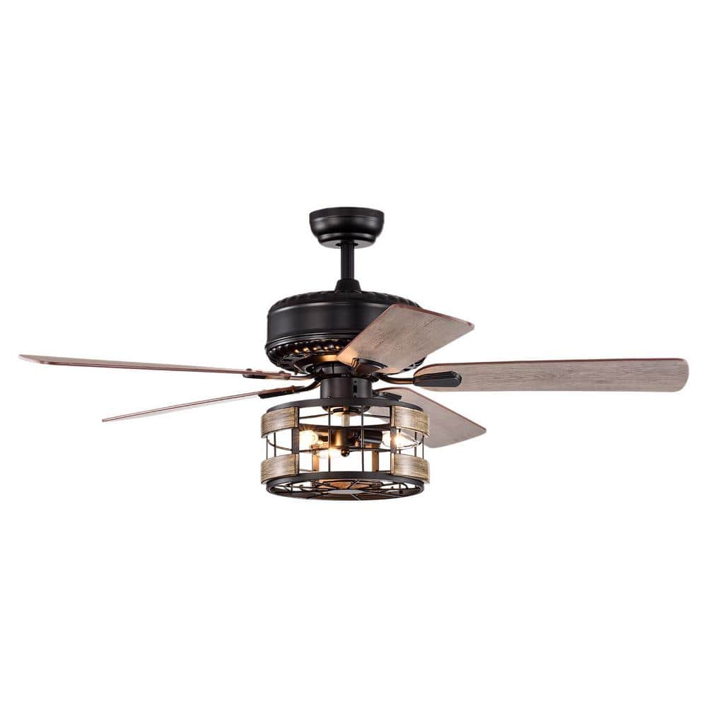 Farmhouse Industrial 52 in. Indoor Ceiling Fan with Optional Remote