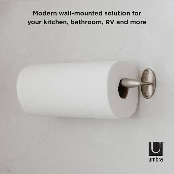Umbra Nickel Stream Wall Mounted Paper, Bathroom Paper Towel Holder Home Depot