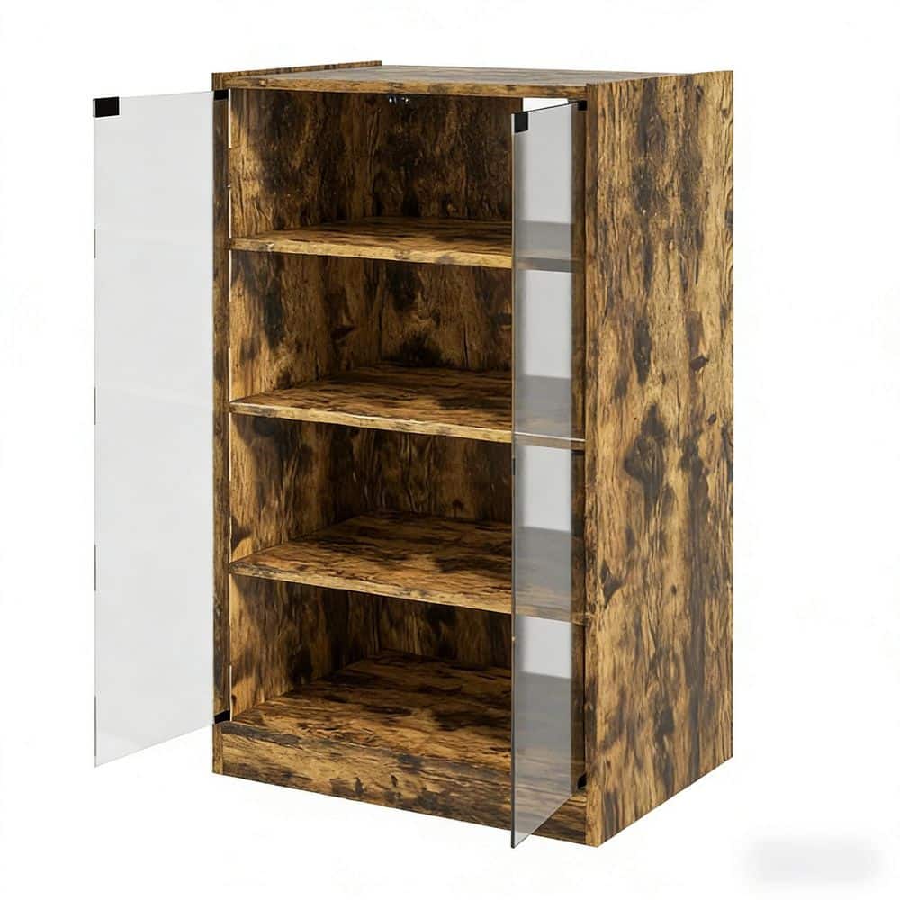 Brown 35.8 in. Accent Cabinet Office Storage Cabinet with 2 Shelves and Adjustable Shelves and Enclosed Cabinets price history on PriceWatchPro