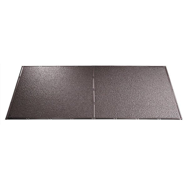 Fasade Border Fill 2 ft. x 4 ft. Brushed Nickel Lay-in Ceiling Tile