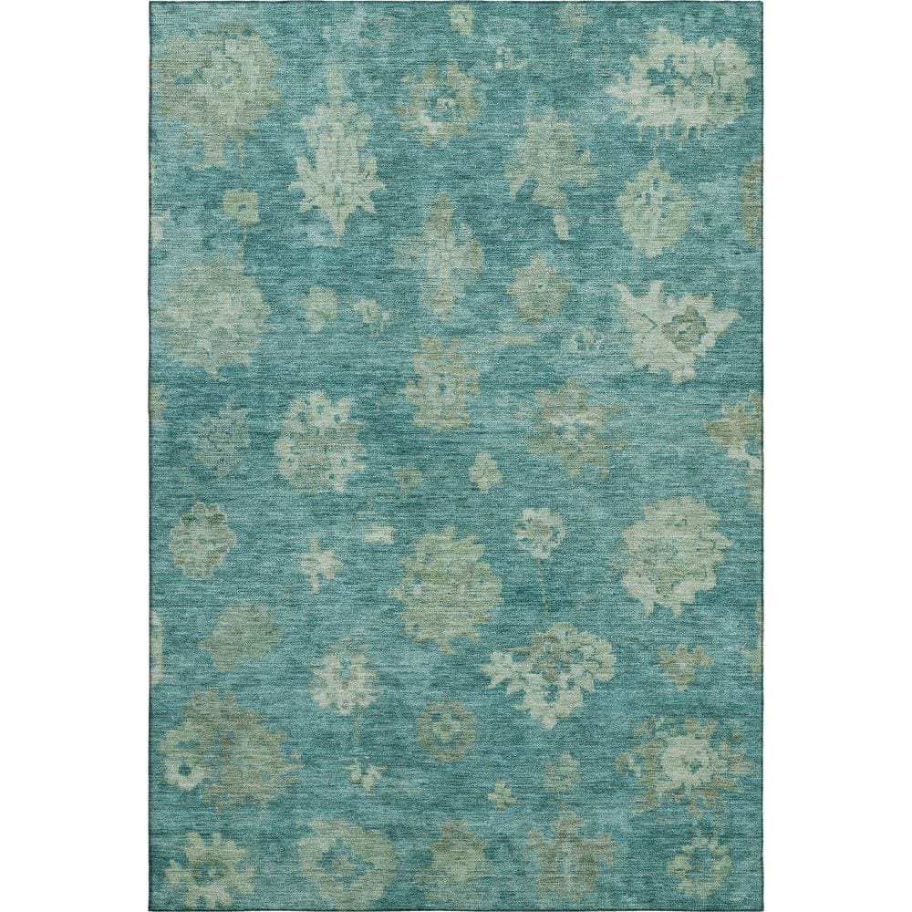 Mayfield Premium Machine Washable Abstract AMF2305 Teal 3 ft. x 5 ft. Area Rug price history on PriceWatchPro
