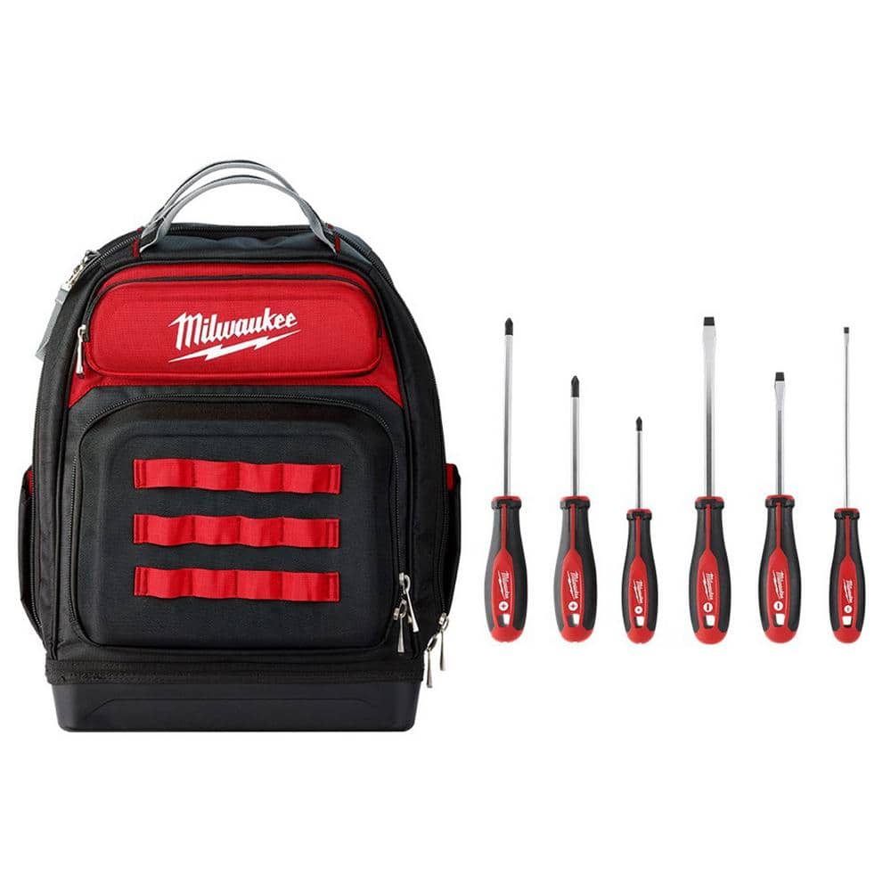 Milwaukee 15 in. Ultimate Jobsite Backpack with Screwdriver Set (6-Pieces)  48-22-8201-48-22-2706 - The Home Depot