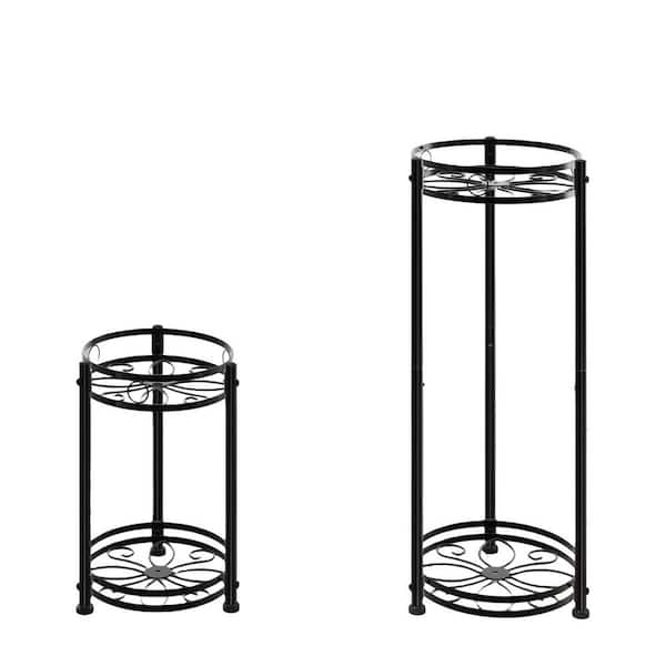 2-Pack Heavy Metal Plant Stand, Waterproof Plant Shelf Holder, Flower Pot Display Rack (12.8 in. W x 31 in. H)