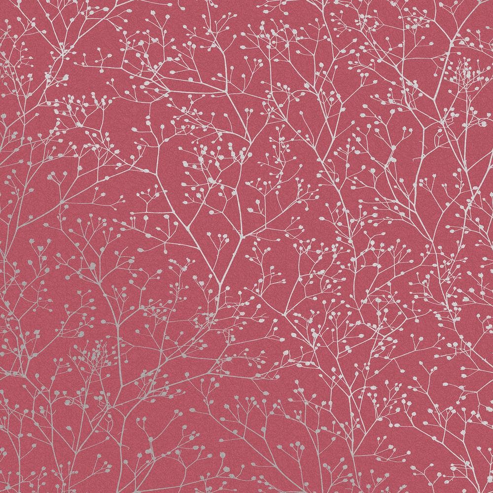 Graham & Brown Clarissa Hulse Gypsophila Raspberry and Silver Pink