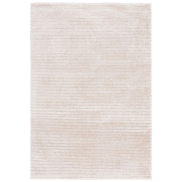 SAFAVIEH Tahoe Shag 9 ft. x 12 ft. Beige Modern Solid Striped Area Rug