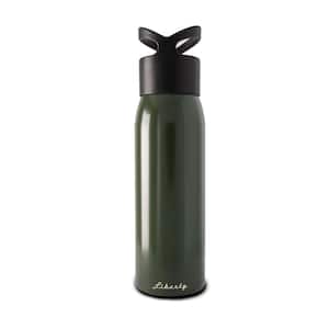 24 oz. Crocodile Green Resuable Single Wall Aluminum Water Bottle with Threaded Lid