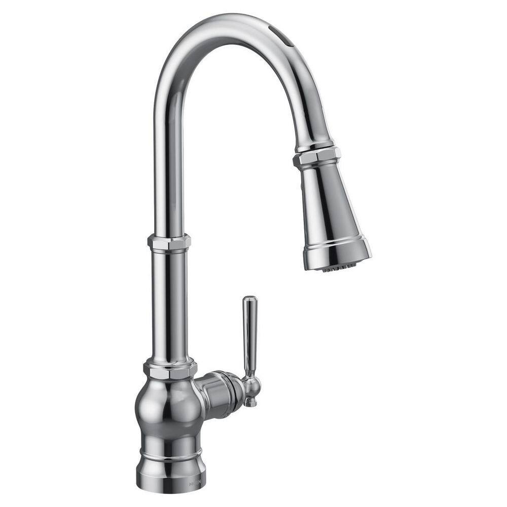 Paterson Chrome 17 in. H Pull Down Sprayer Kitchen Faucet with 360° Spout Swivel