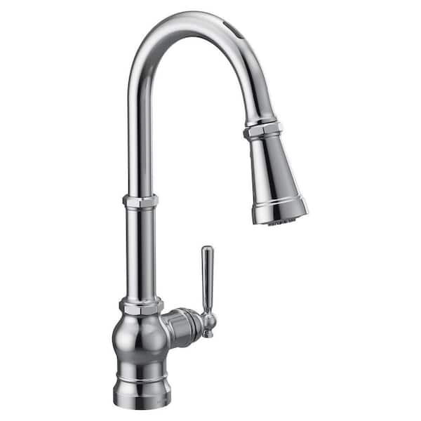 Paterson Chrome 17 in. H Pull Down Sprayer Kitchen Faucet with 360° Spout Swivel