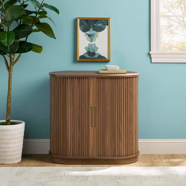 Walker Edison Furniture Company Mocha 30 in. H Modern Reeded