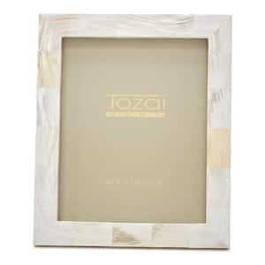 Pearly 8 in. x 10 in. White Mother of Pearl Picture Frame in Gift Box
