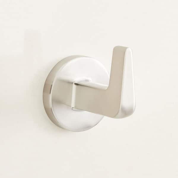 SIGNATURE HARDWARE Drea J-Hook Robe/Towel Hook in Brushed Nickel