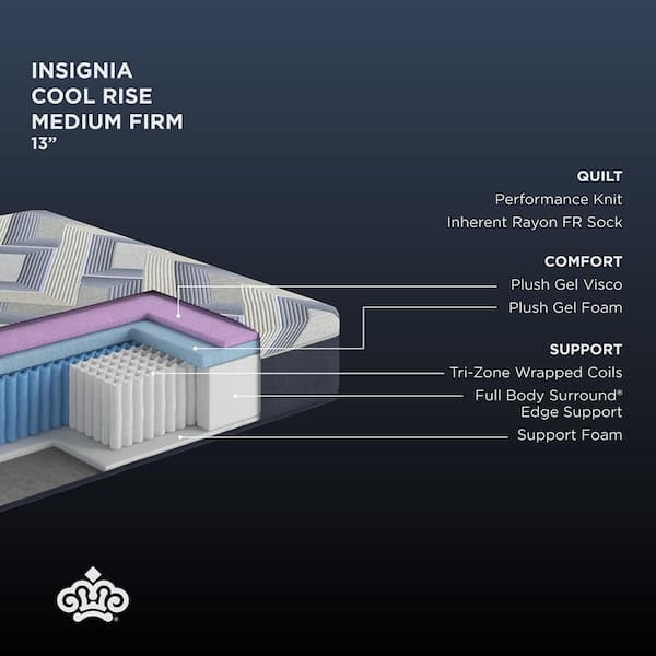 Insignia Cool Rise King Medium Firm 13 in. Smooth Top Hybrid Mattress