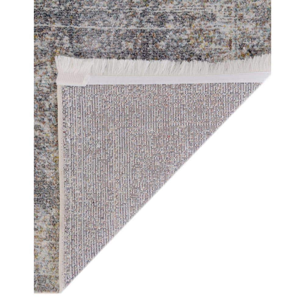 Gray Synthetic Floral Motif 8' x 10' Reversible Area Rug