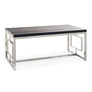 Harper 2-Piece 48 in. Chrome Large Rectangle Wood Coffee Table Set