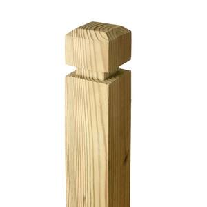 4 in. x 4 in. x 9 ft. Pressure-Treated Pine Chamfered Decorative Fence Post