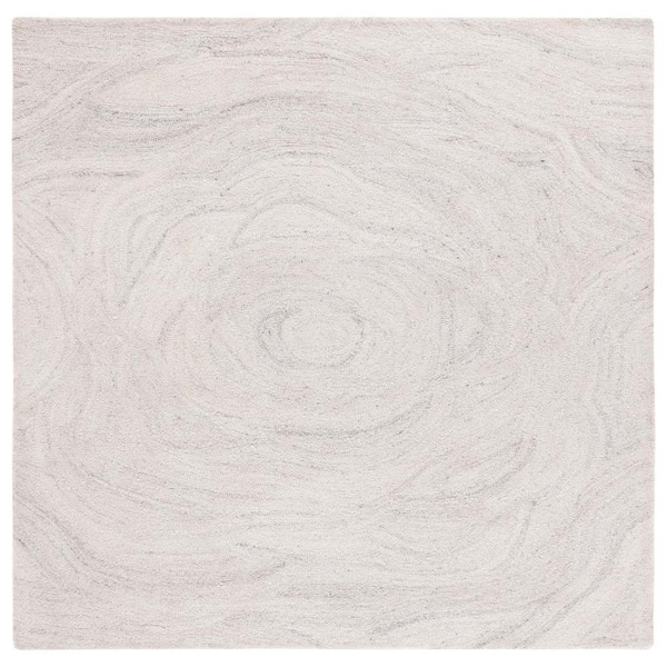 SAFAVIEH Abstract Light Gray/Beige 6 ft. x 6 ft. Floral Eclectic Square Area Rug