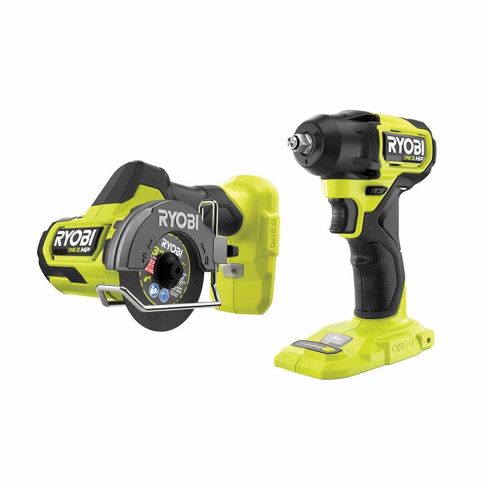 ONE+ HP 18V Brushless Cordless Compact 3/8 in. Impact Wrench and Compact Cut-Off Tool (Tools Only) -  RYOBI