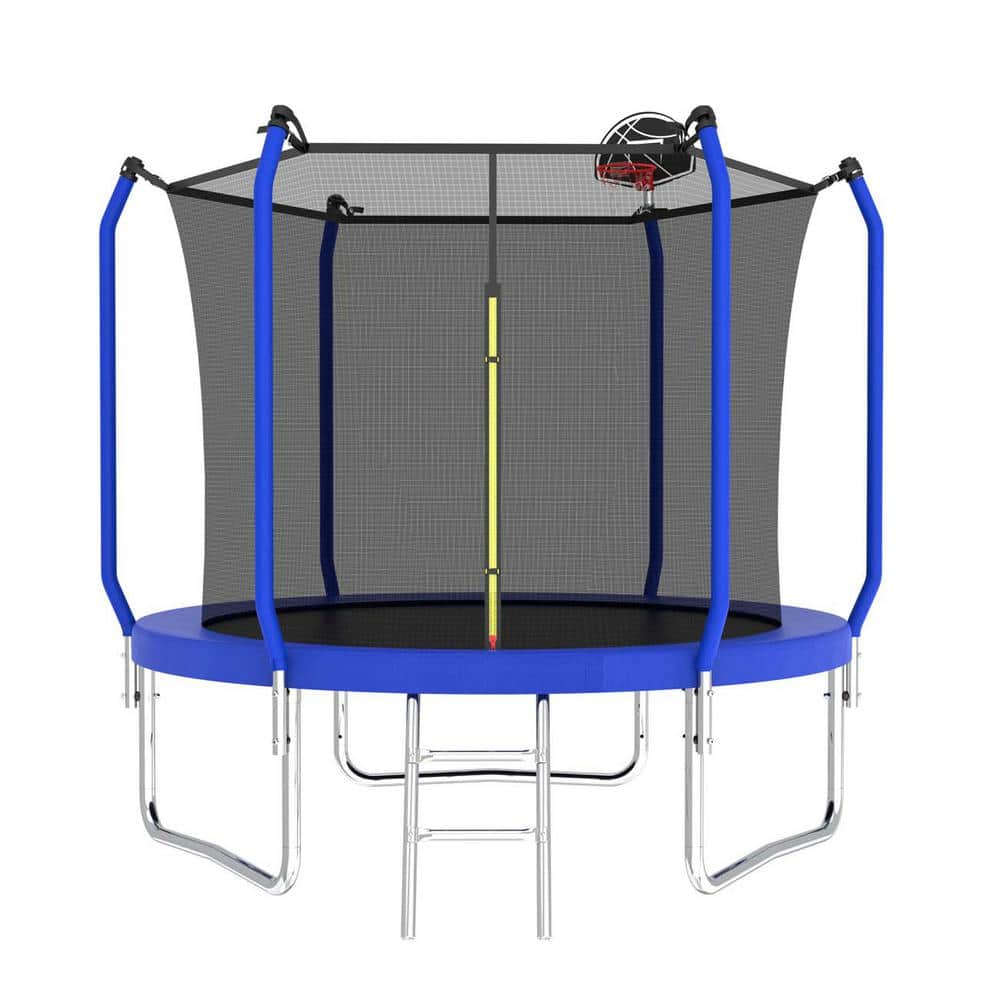 8 ft. Trampoline with Basketball Hoop, ASTM Approved Reinforced Type Outdoo