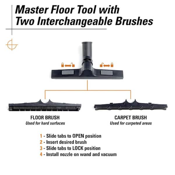 1-7/8 in. Floor Brush Accessory for RIDGID Wet/Dry Shop Vacuums