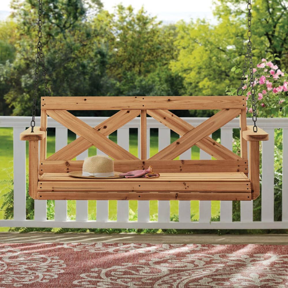 Cedar Farmhouse Style Porch Swing with Chains