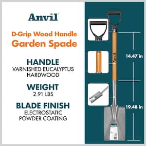 28 in. D-Grip Short Wood Handle Garden Spade