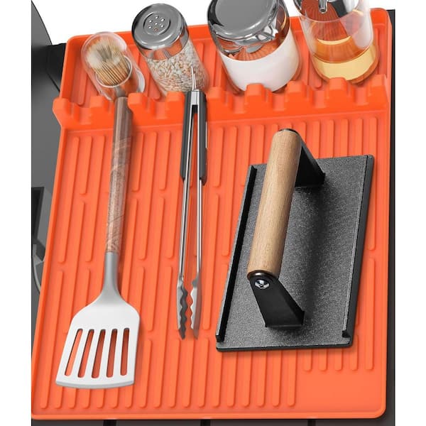 11.5 in W. Grill Drip Pad Mat-Heat-Resistant Side Shelf Protector for Griddles & BBQs-1 Pack