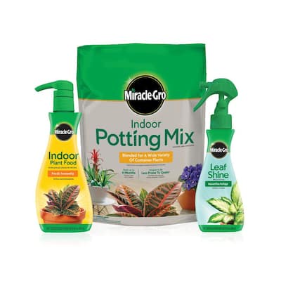 Indoor Potting Mix, Indoor Plant Food and Leaf Shine