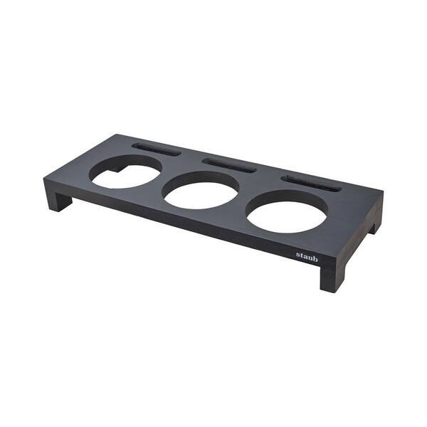 Wood Mini Cocotte Stand Pot Racks, No Pot Included - Black