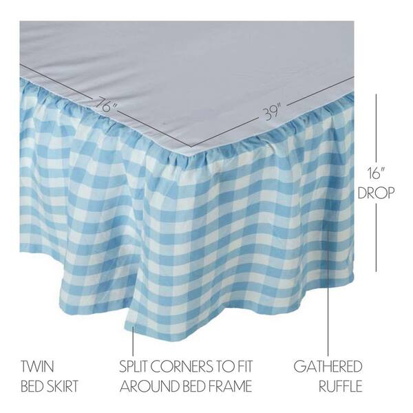Easy Fit Wrap Around Solid Ruffled Bed Skirt, Queen/King, Spa