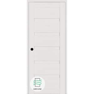 Louver DIY-Friendly 28 in. x 84 in. Right-Hand Bianco Noble Wood Composite Single Swing Interior Door