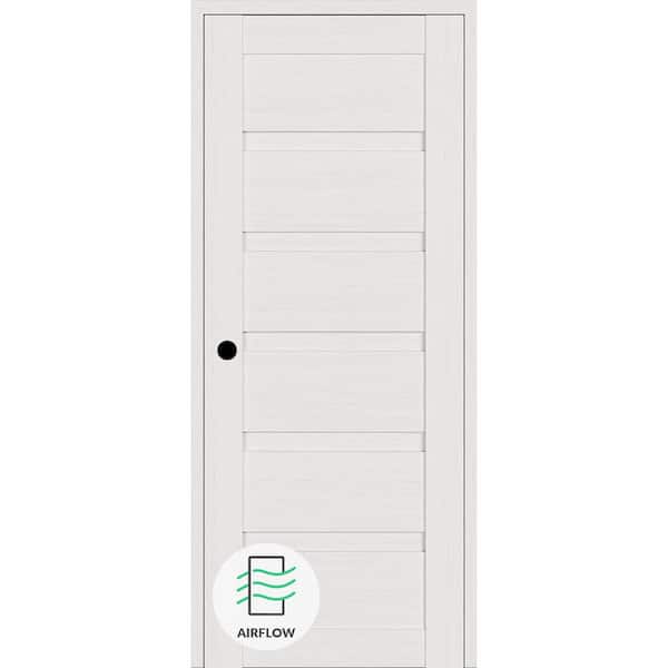 Louver Diy-Friendly 28 in. x 80 in. Right-Hand Binaco Noble Wood Composite Single Swing Interior Door