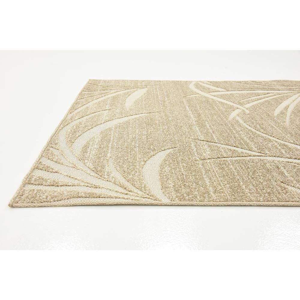 Beige Rectangular Synthetic Outdoor Stain-Resistant Rug 4' x 6'