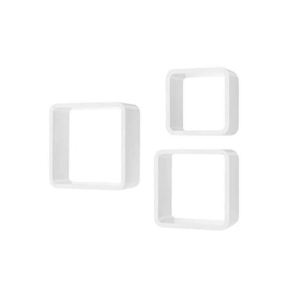 Dolle SOFTCUBE 13.8 in. x 13.8 in. x 5.7 in. White Decorative Wall Shelf Set with Brackets