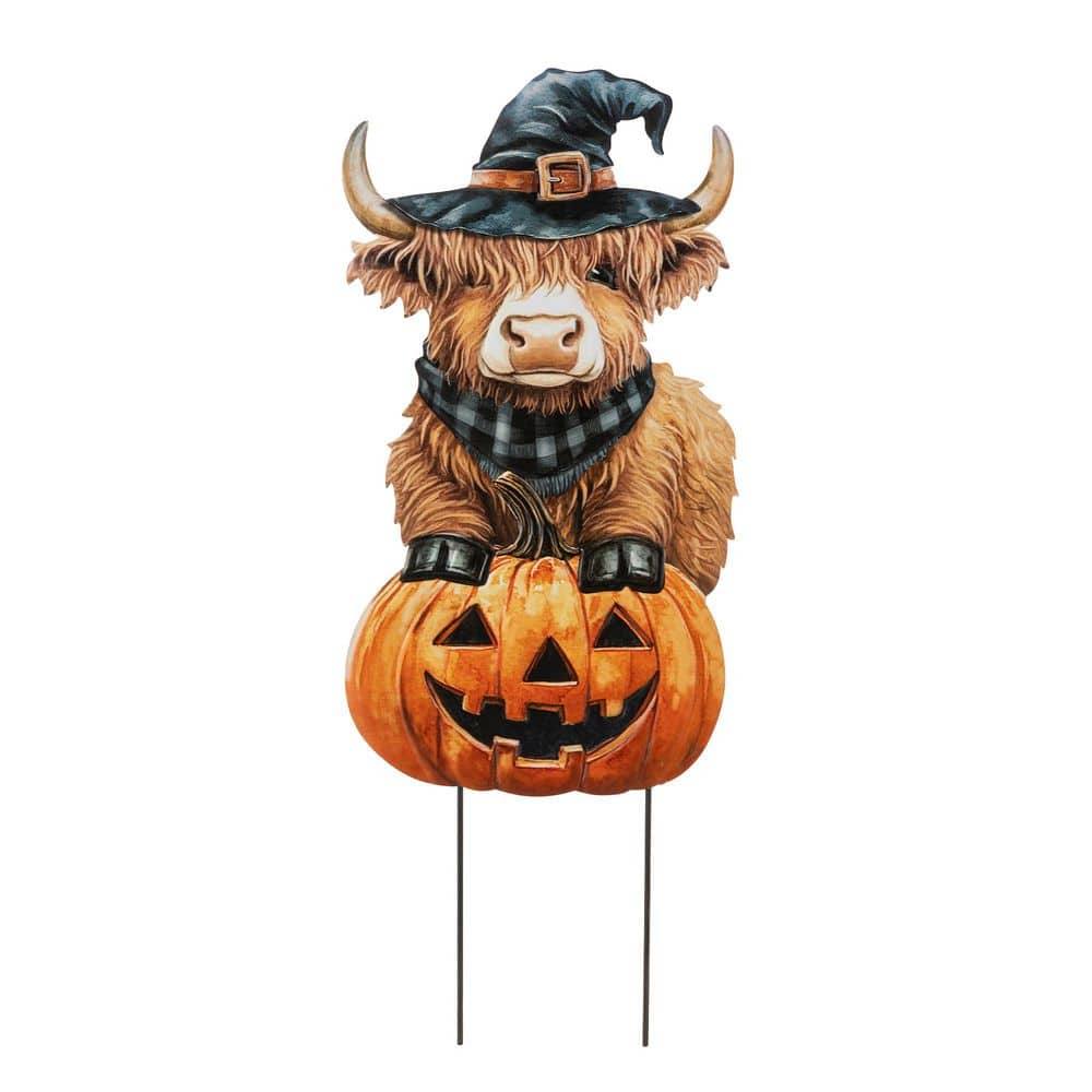 30 in. H Halloween Metal Painted Highland Cow Yard Stake price history on PriceWatchPro